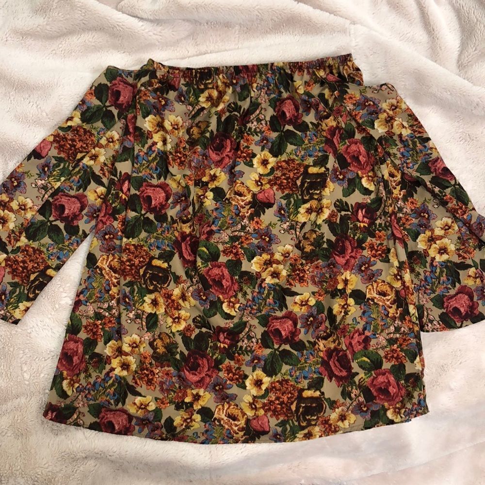 Joyce Floral Cold Shoulder Tunic